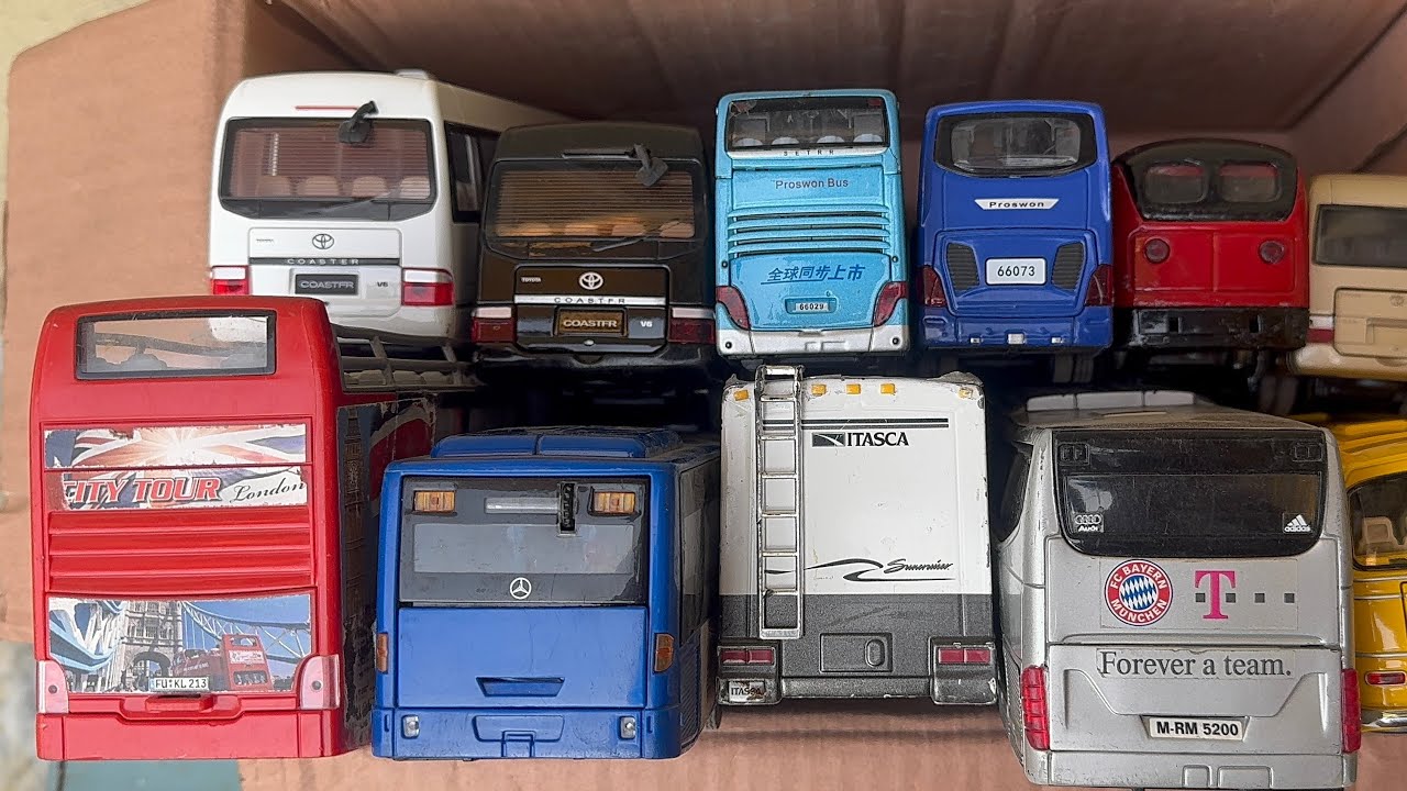 Let’s pick kotak dengan realistic diecast model bus collection – Mercedes,Toyota,review koleksi bus