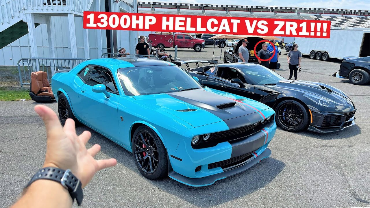 ПАРЕНЬ в Hellcat мощностью 1300 Л.С. С ДВОЙНЫМ ТУРБОНАДДУВОМ несет чушь о моем ZR1 мощностью 1000...