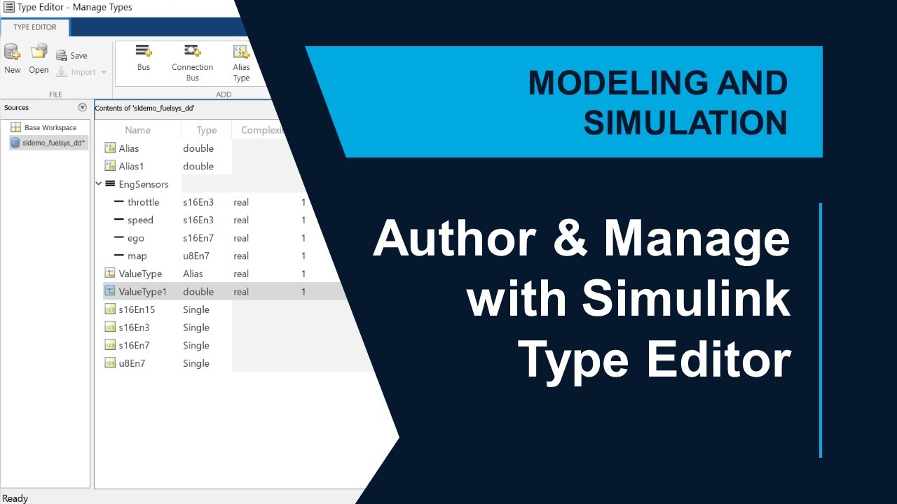 Author and Manage Simulink Type Editor Bus Objects, Types, and Enumerations via One GUI