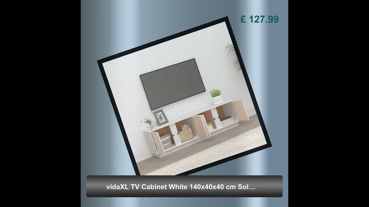vidaXL TV Cabinet White 140x40x40 cm Solid Wood Pine
