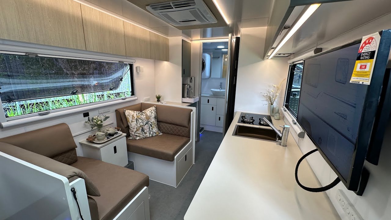 Bushtracker 19 foot couples show van 2024 interior walkthrough