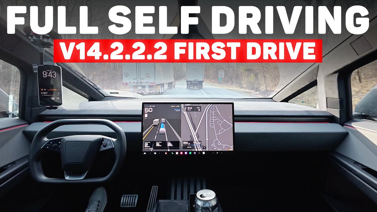 Tesla FSD v14.2.2.2 FIRST Drive - Значительно улучшены функции смены полосы движения и перестроения!