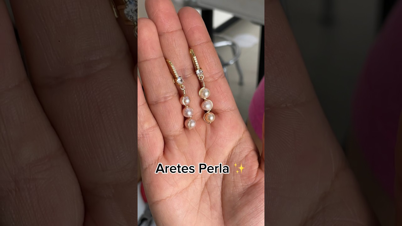 Aretes Perla 🫰🏼✨.                                  #tutorial #bisuteria #manualidades