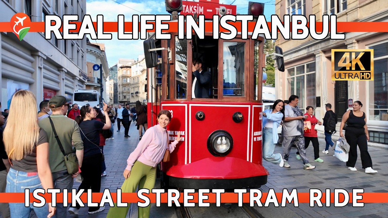 Istanbul's Iconic Red Tram: A Captivating 4K Journey from Taksim to the End of Istiklal