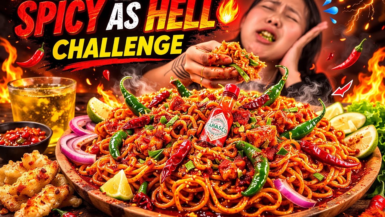 WILL I SURVIVE THIS???😭😭😭 EXTREMELY SPICY CHILLI GARLIC MAGGI CHALLENGE | SPICY CHALLENGE VIDEO | 