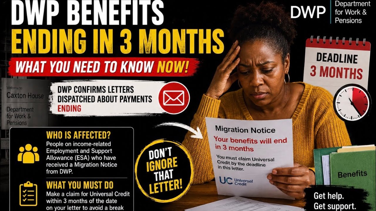 DWP BENEFITS END IN 3 MONTHS - WHO IS AFFECTED? 