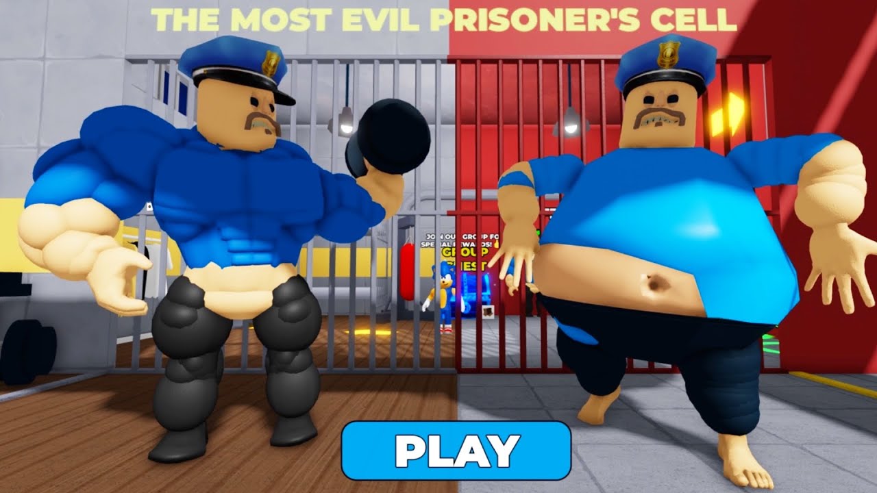 FAT BARRY VS STRONG BARRY PRISON RUN! (Obby) #roblox
