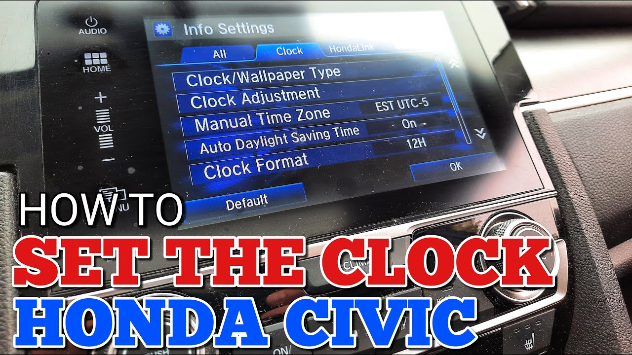 Как установить часы на Honda Civic 2016 2017 2018 2019 2020 2021
