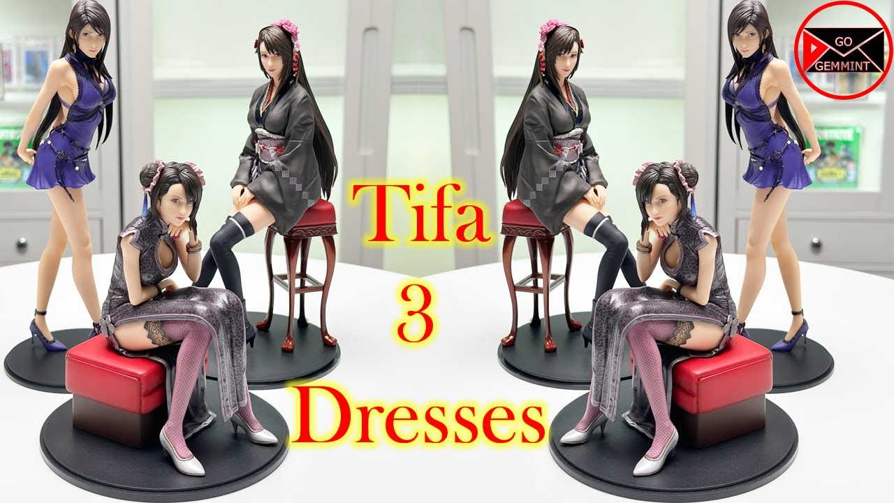 FINAL FANTASY VII REMAKE STATIC ARTS TIFA LOCKHART ALL THREE DRESSES