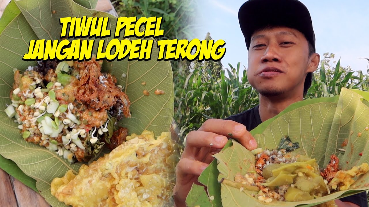 Sarapan enak Nasi Tiwul Pecel jangan lodeh terong! Pemandangan sawah hijau!
