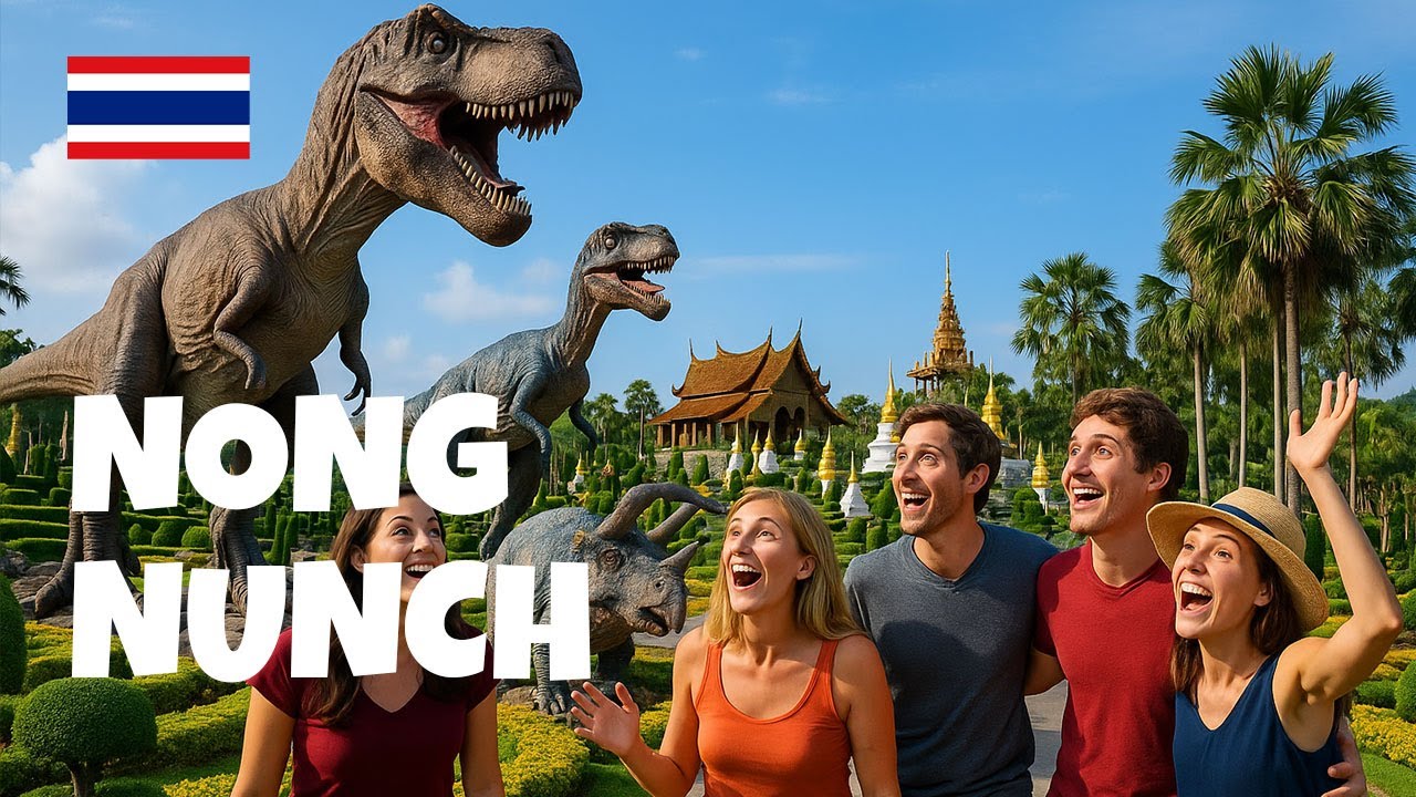 Pattaya’s CRAZIEST Park?! Nong Nooch Garden Blew My Mind — Dinosaurs, Skywalks & Elephants!