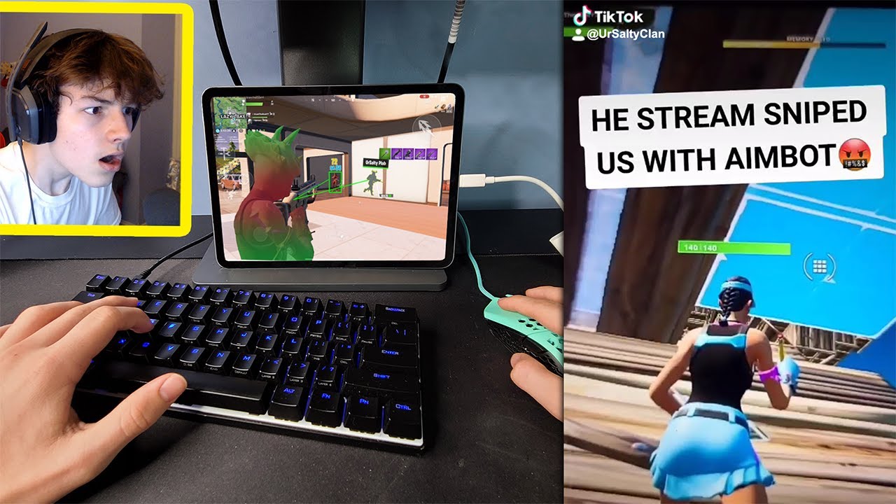 Я стримил снайперскую стрельбу по своему клану TIKTOK, используя AIMBOT в Fortnite...