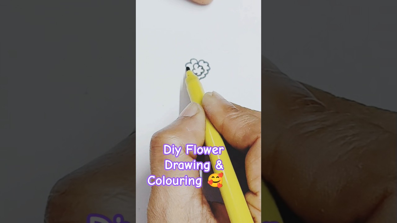 Diy Flower Drawing & Colouring #drawing #leafdrawing #shortsfeed #shortvideo #viralvideo #flower