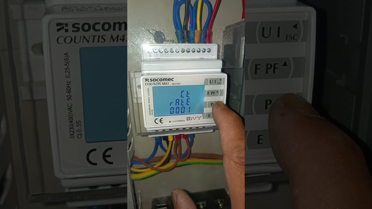 cara setting kWh m43 socomec dan pin out voltage - current