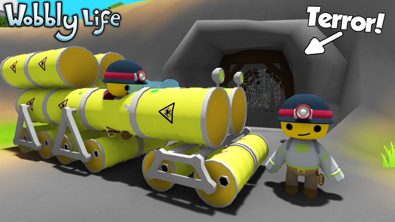 Pillamos el COCHE TOXICO y encontramos la CUEVA del TERROR en Wobbly Life