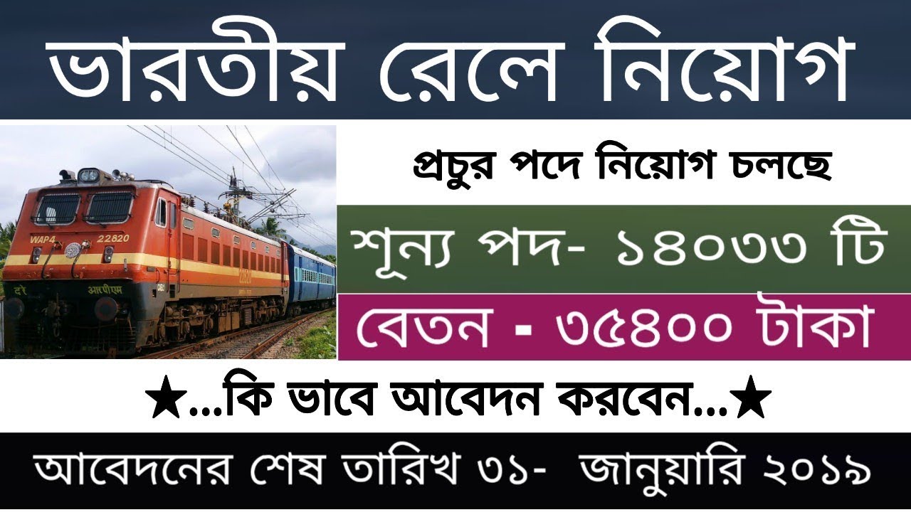 Indian Railway Recruitment 2019. rrb job 2019.