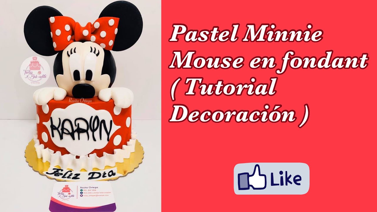 Minnie Mouse pastel en Fondant (Tutorial decoración )