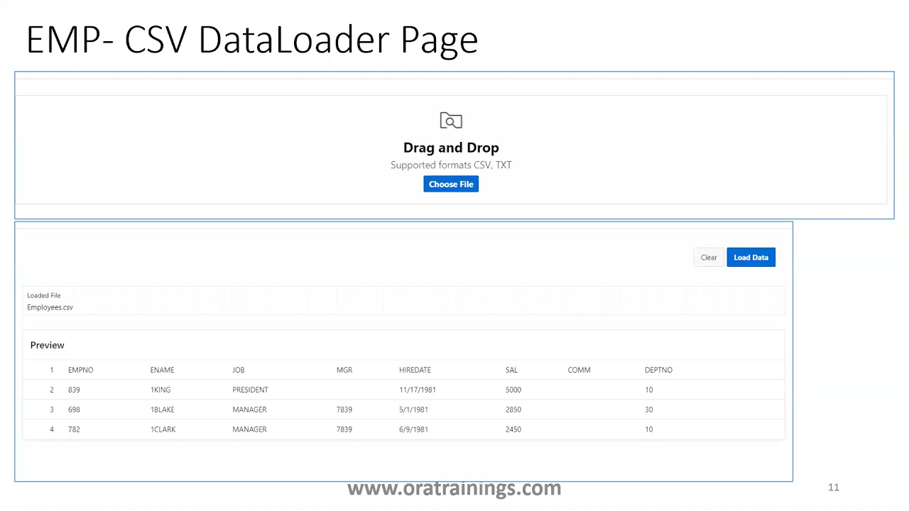 Oracle APEX — загрузчик данных — CSV-файл