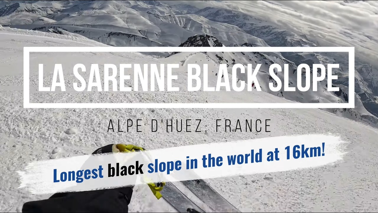 Skiing the La Sarenne in Alpe d'Huez - The longest black slope in the world [Full run, POV, 4K]