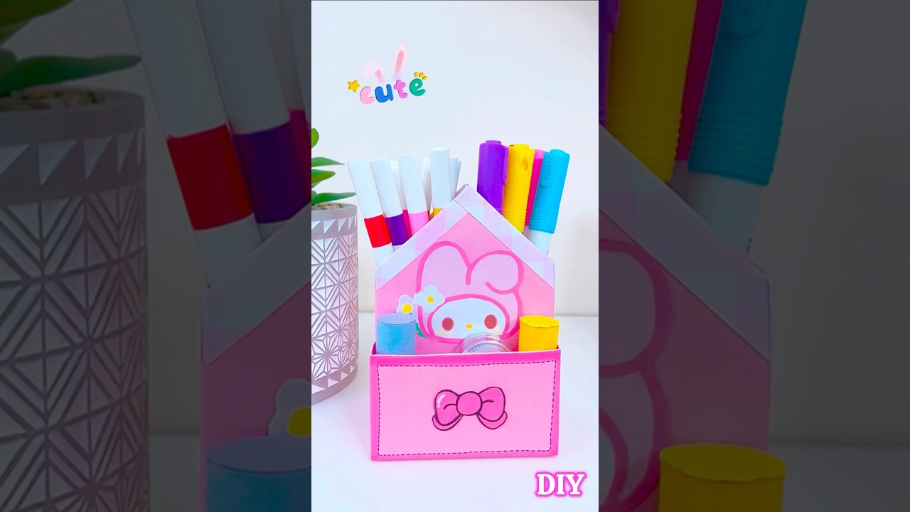 DIY CUTE pen holder 🩷