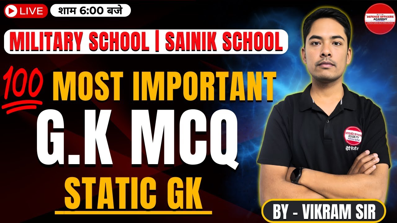 Top 200 GK Questions | Sainik School Classes |Military School Coaching | RIMC Online Coaching