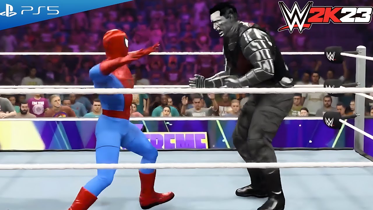 WWE 2K23 Spiderman vs Colossus Marvel Edition Next Gen P55 Gameplay 1080P 60FPS