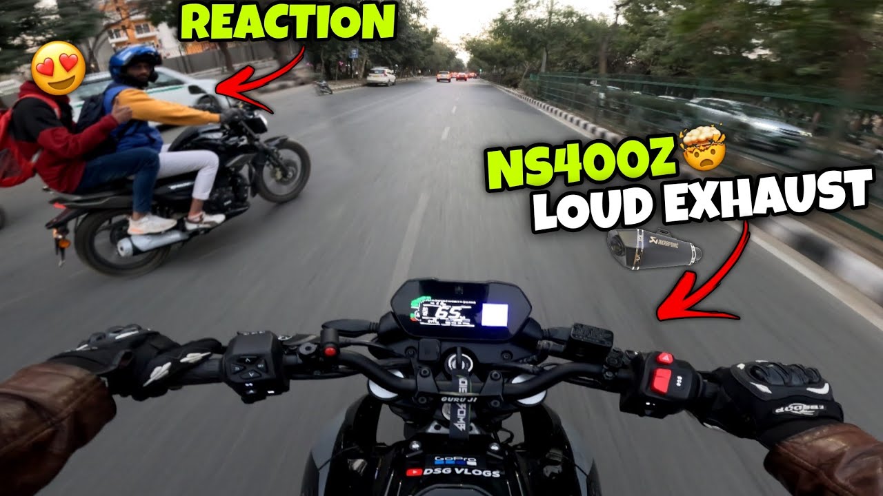NS400Z LOUD EXHAUST REACTION | AKRAPOVIC EXHAUST | @DSGVLOGS007