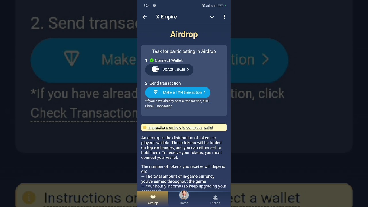 X Empire Token Distribution &Ton Transaction Complete Method