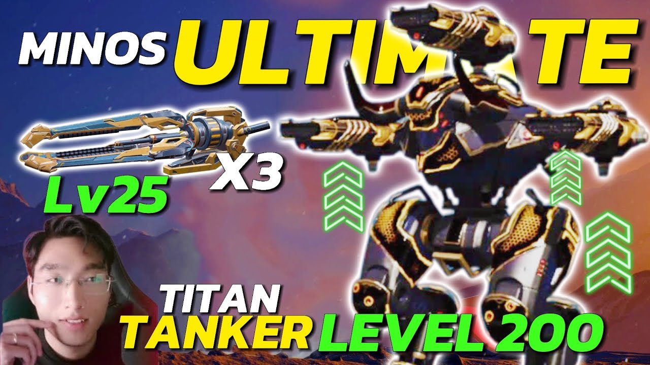 Обновление MINOS Ultimate уровень 200, x3 Striker Lv25 и быстрый тест | War Robots