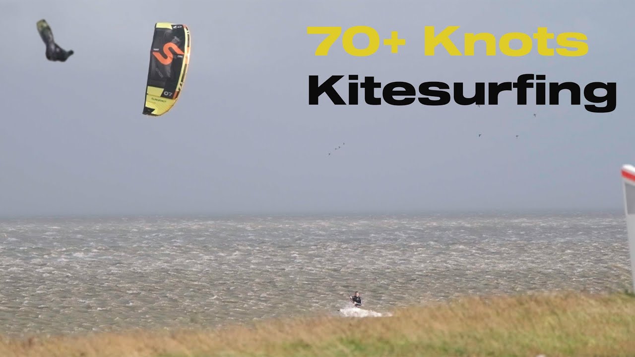 Kitesurfing in OVER 70 KNOTS !!