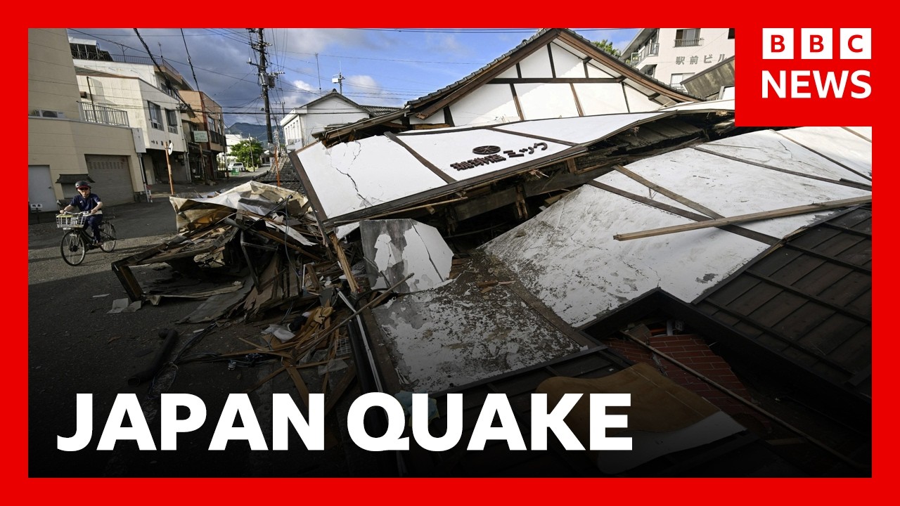Japan earthquake deaths rise to 13 as rescuers race to find people trapped in mall | BBC News
