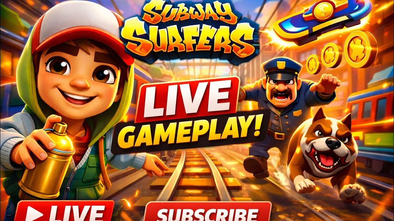 Subway 🚇 surfers game live streaming No spam clean game streaming just for fun and chill with us