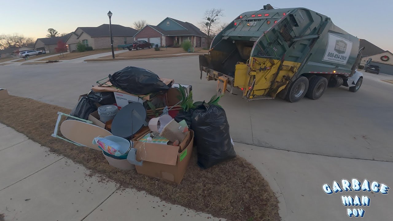 Trash Truck vs MASSIVE Bulky Garbage Pickup | Garbage Truck POV | 4K ASMR