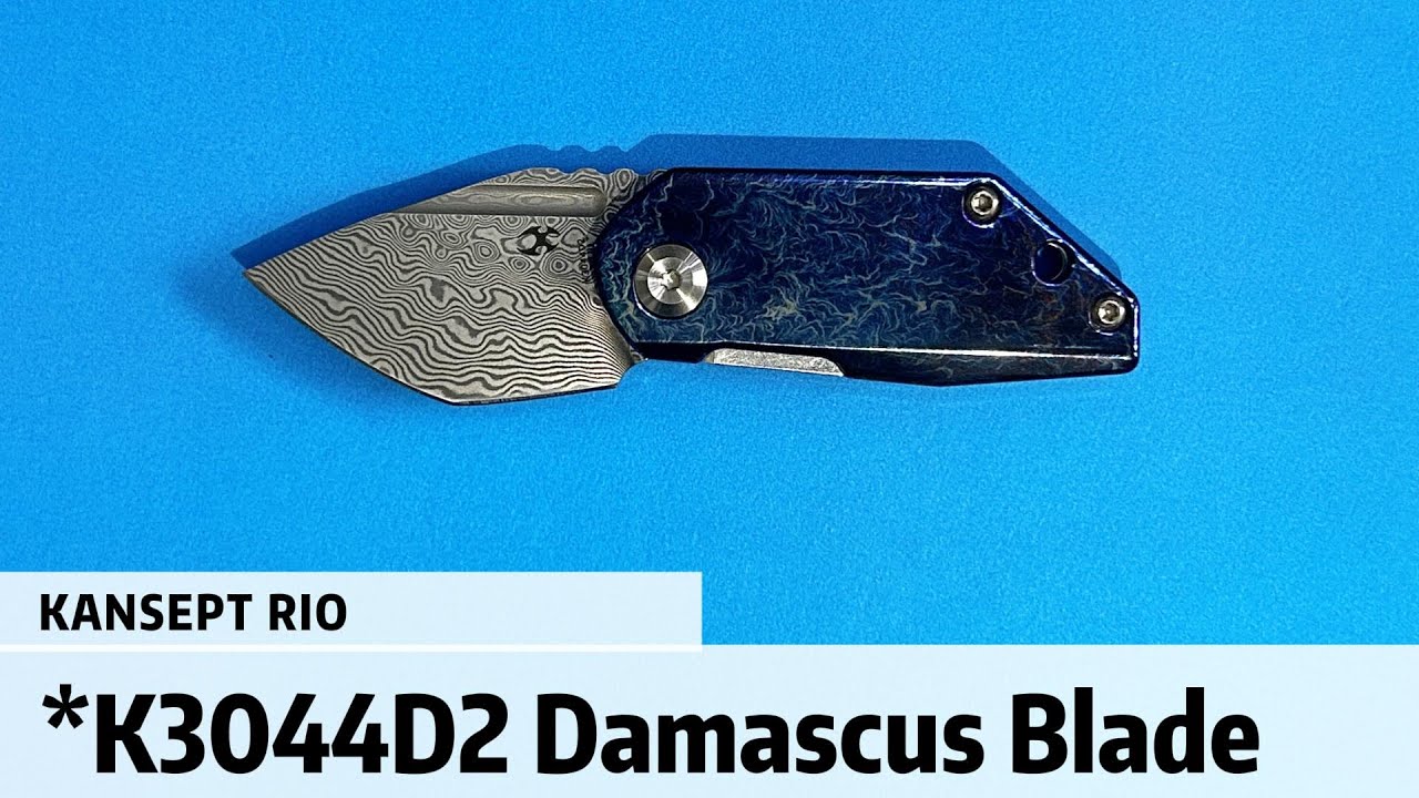 KANSEPT RIO Flipper Knife Lightning Strike Titanium Handle Damascus Blade 4T5 Design#edcknife #edc