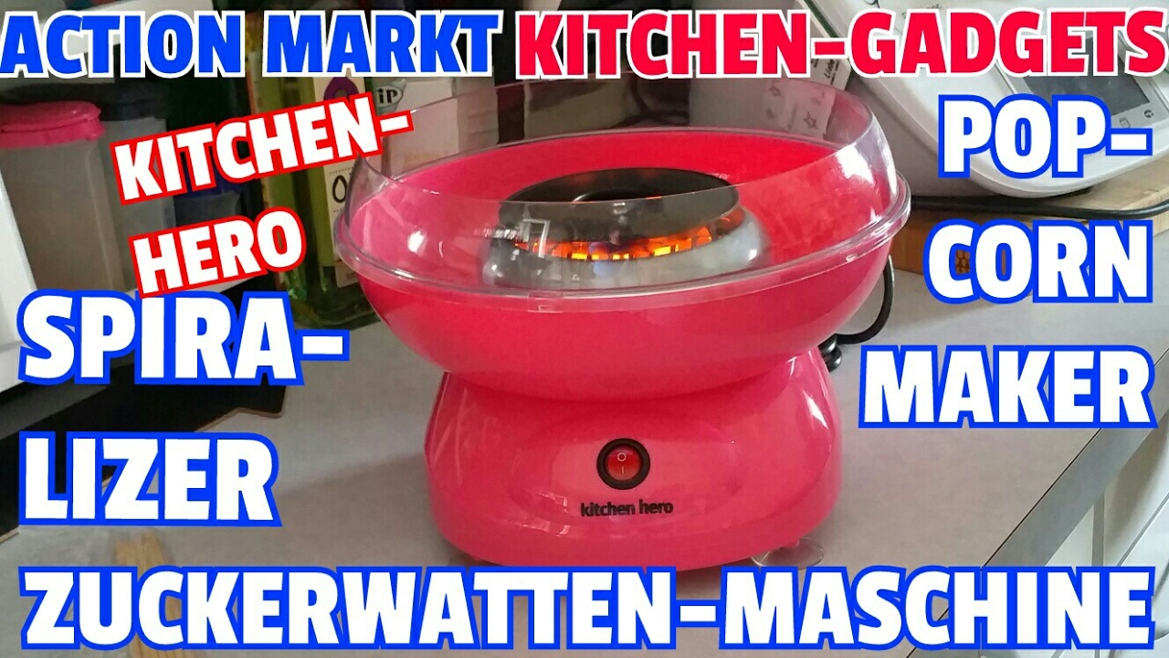 ✔ACTION MARKT KITCHEN-GADGETS: Kitchenhero Zuckerwattenmaschine / Popcornmaker / Spiralizer