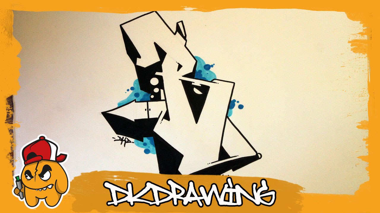 Graffiti Alphabet Tutorial - How to draw graffiti letters - Letter B
