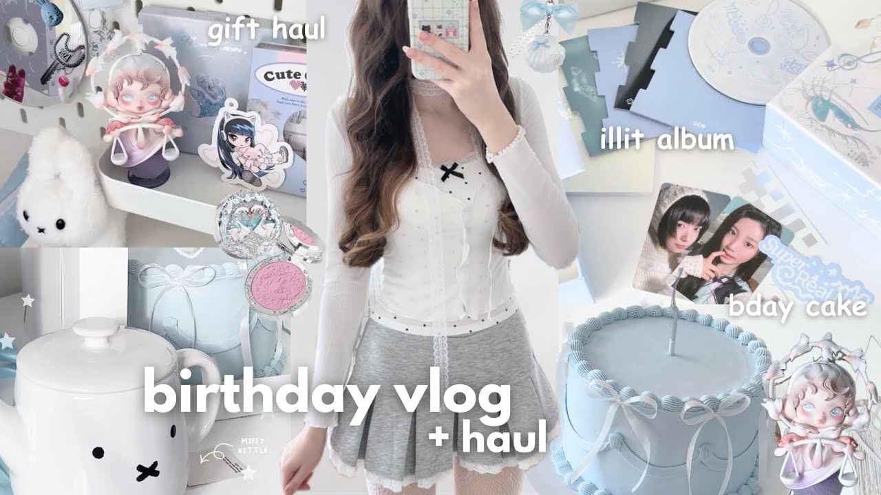 birthday vlog 🎂🎐 sweet 16, gift haul, pinterest cake, illit album & more!