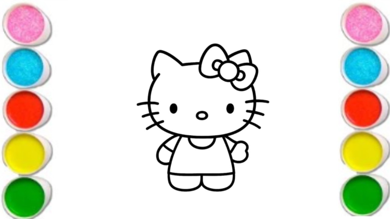 Как нарисовать Hello Kitty и рыбку. Рисование, раскрашивание и живопись для детей и малышей_🌈🎨@mu...