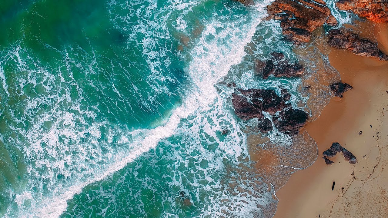 Ocean Sea Waves | Drone Aerial View | Free Stock Video Footage - No Copyright | Free Download