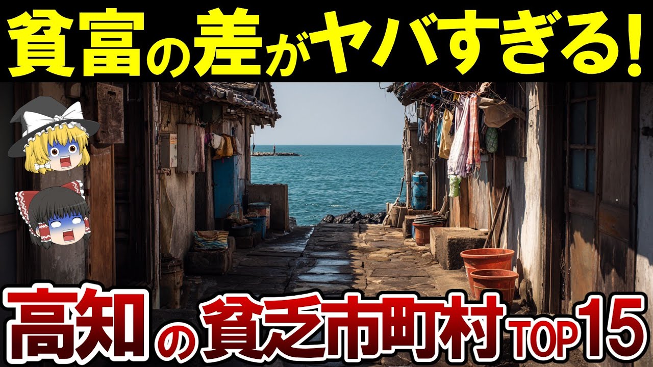 【崖っぷち財政】高知県の貧乏市町村ランキングTOP15【ゆっくり解説】【日本地理】