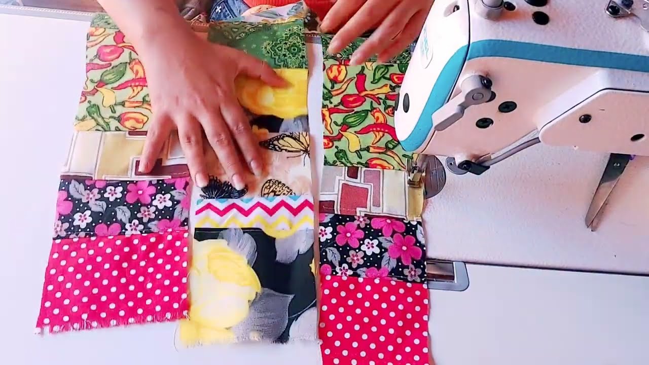A MANEIRA MAIS FÁCIL DE APROVEITAR AS SOBRAS💥 COMO FAZER UM TAPETE DE QUADRADRINHOS FÁCIL # TAPETE