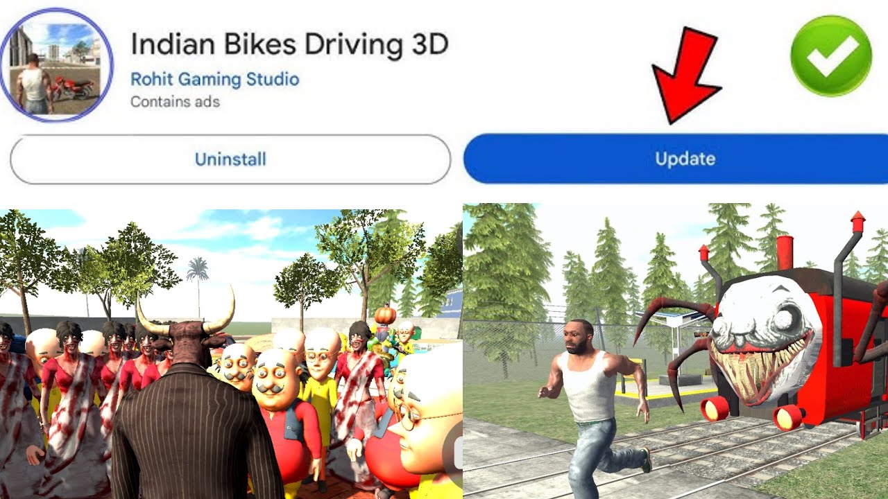 English Live - Indian bike driving 3D new update and new cheat code with train