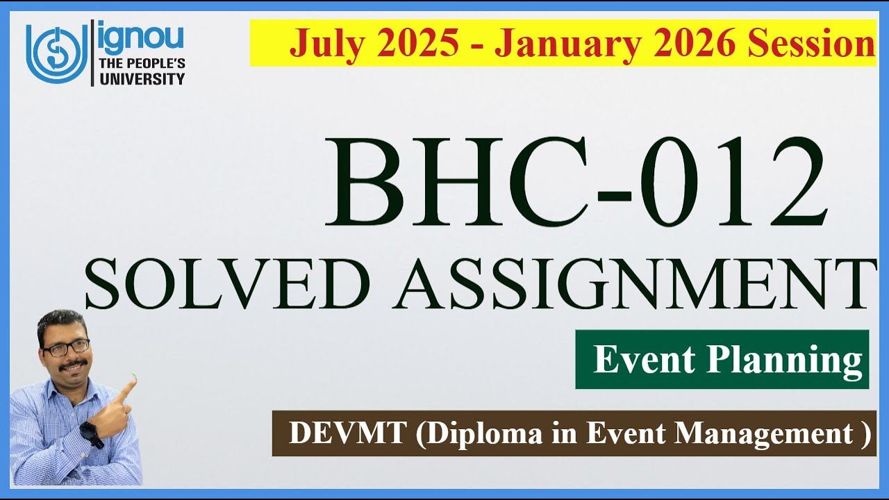 IGNOU BHC-012 Solved Assignment July 2025 & January 2026 | Event Planning | DEVMT