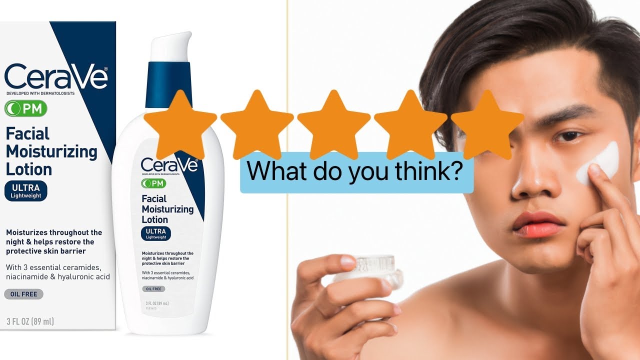 CeraVe PM Facial Moisturizing Lotion | Night Cream with Hyaluronic Acid and Niacinamide |