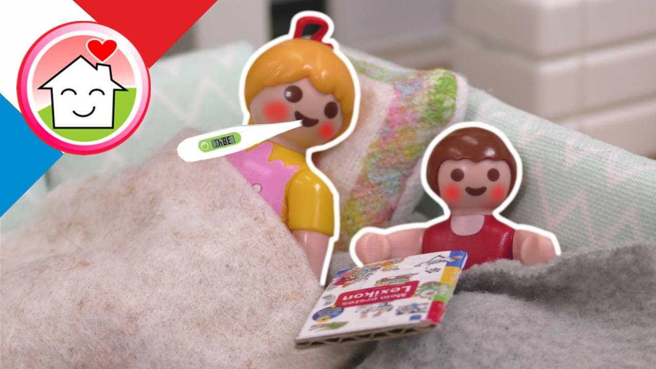 Playmobil en francais Anna et Lena ont de la fièvre - Famille Hauser