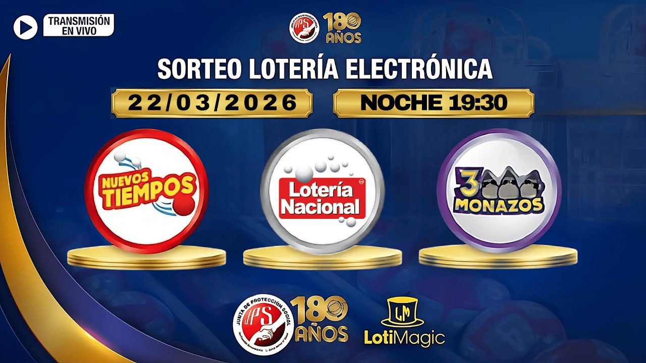 Sorteo JPS EN VIVO 22/03/2026 | Nacional, 3 Monazos y Nuevos Tiempos | LotiMagic