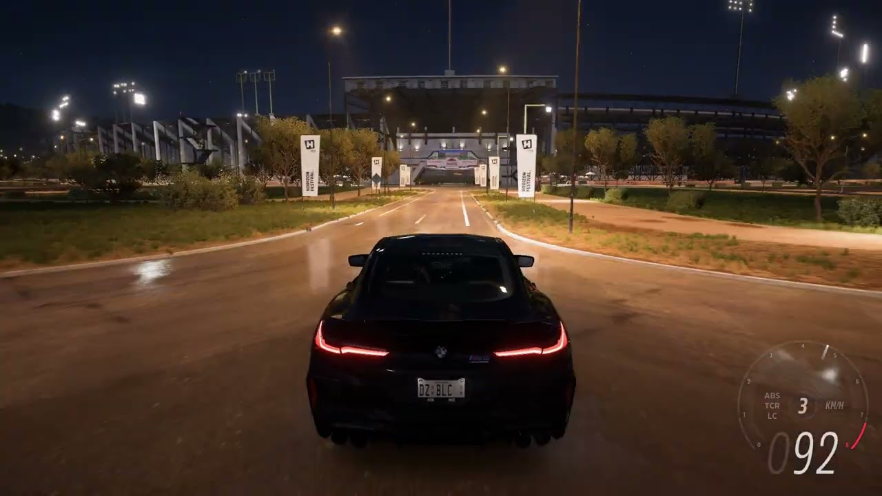 Night Drive BMW M8 after rain
