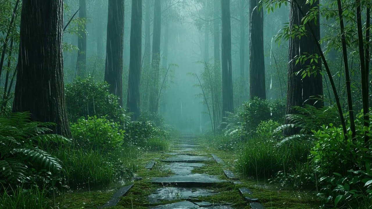 Cozy Bedroom with Soft Piano and Rain, Relaxing Music for Stress Relief, Healing, and Deep Sleep