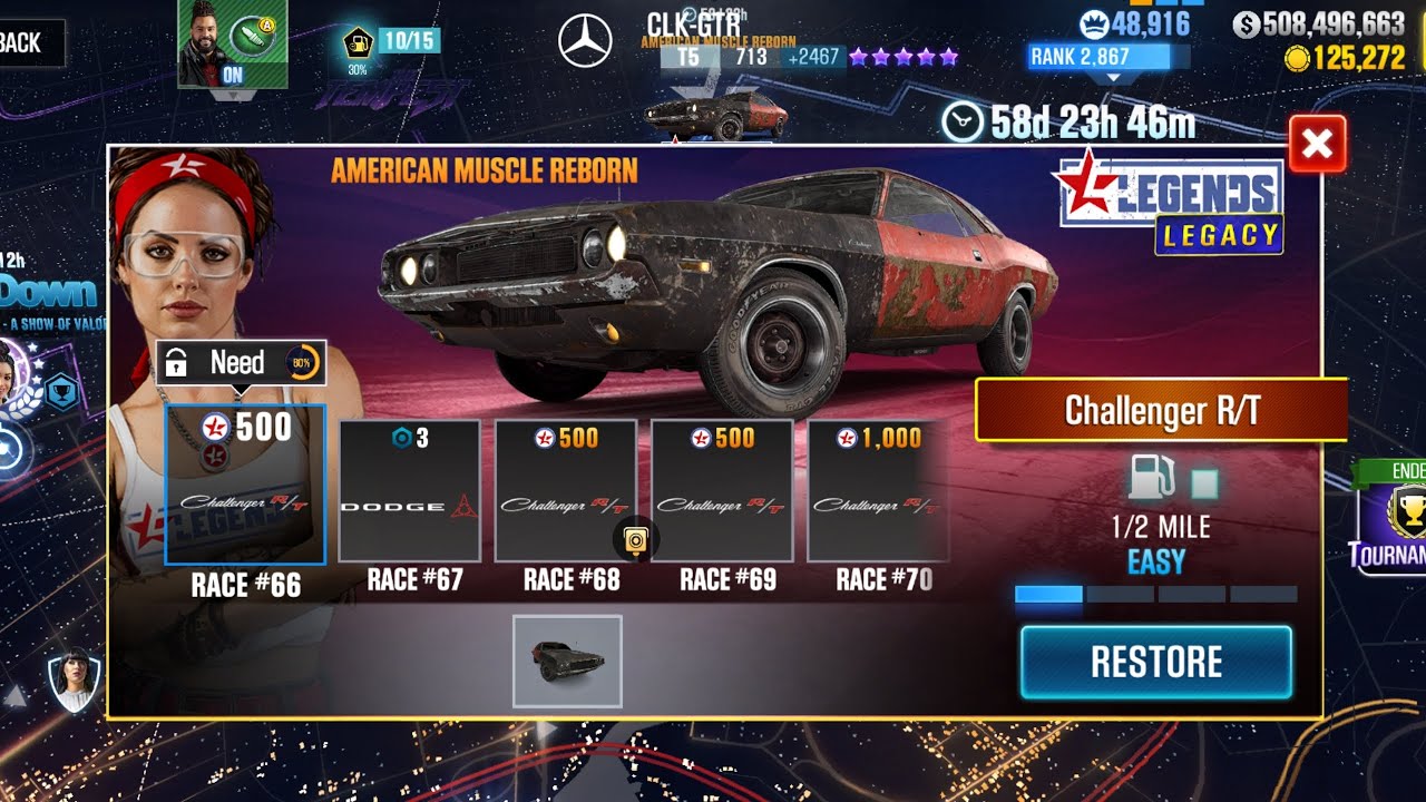 CSR2 | Legends Legacy | American Muscle Reborn | Dodge Challenger R/T | Races 1 -65 | 