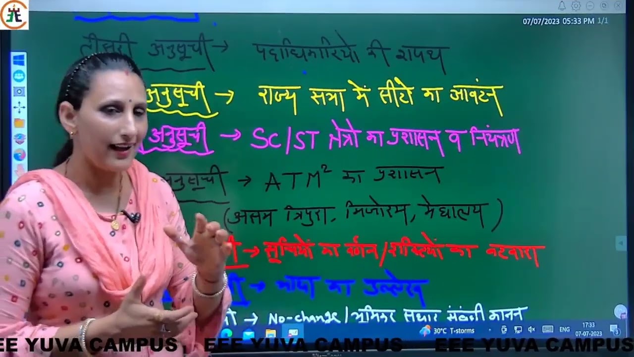 ANUSUCHIYA || SANVIDHAN || POLITICAL || BY KAUSHLYA CHOUDHARY MA'AM || EEE YUVA CAMPUS